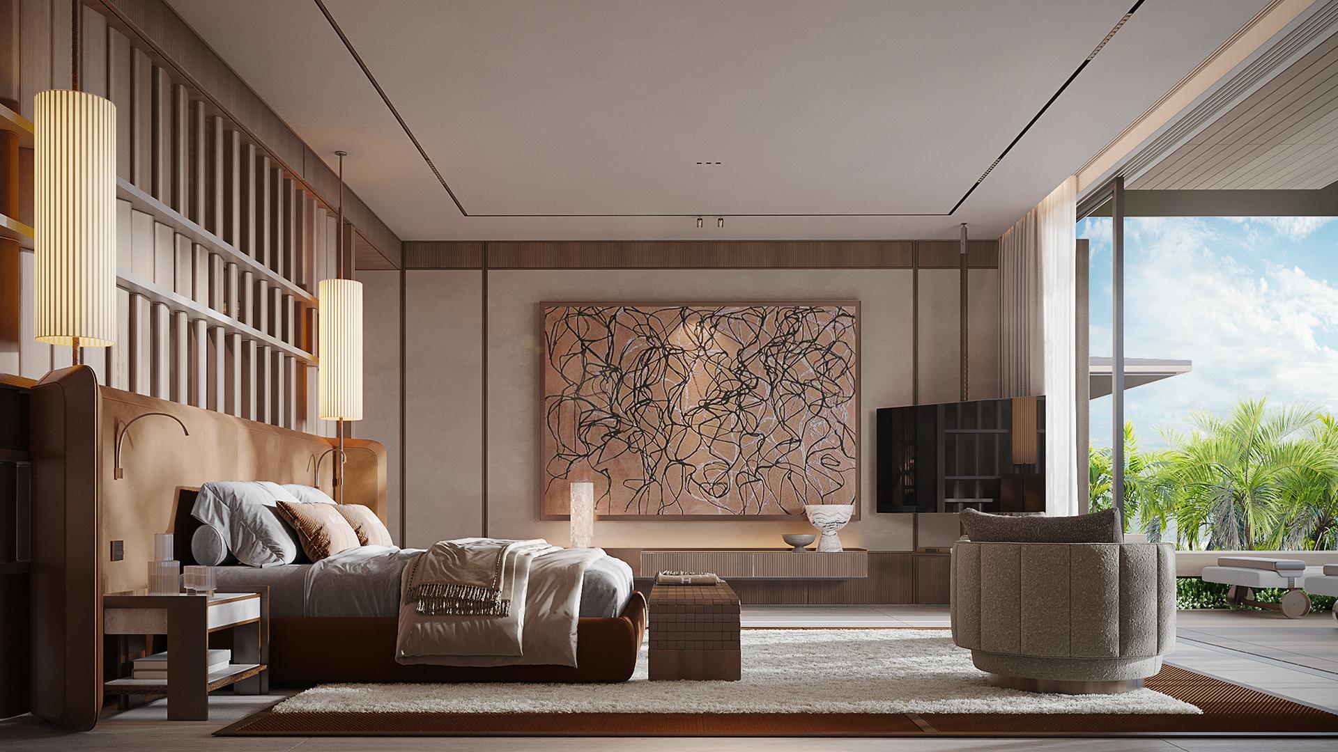 Master bedroom with ocean views