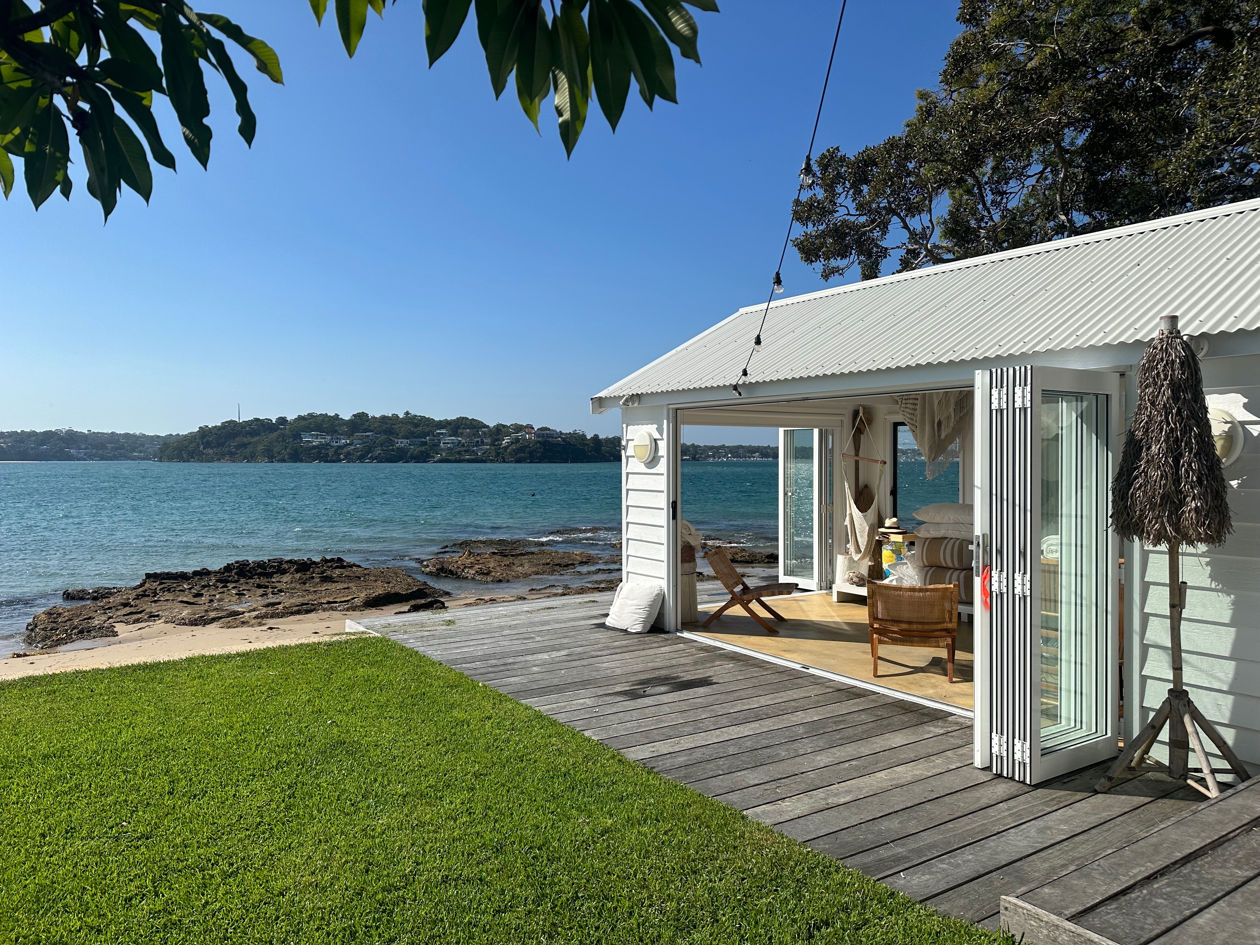 Beachfront cabana with bifold doors