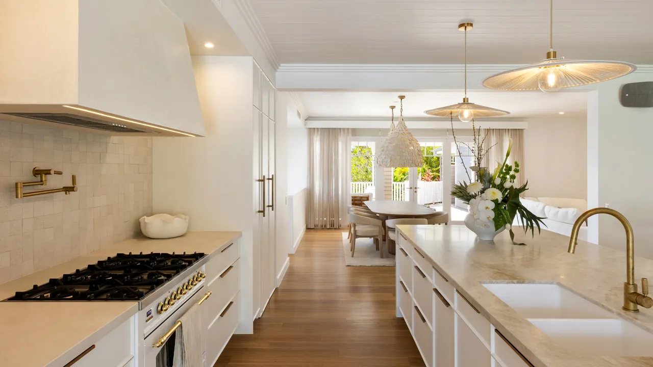 Byron Sands kitchen interior with brass fixtures
